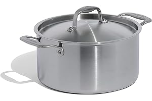 Made In Cookware - 6 Quart Stainless Steel Stock Pot with Lid - 5 Ply Stainless Clad - Professional Cookware - Made in Italy 