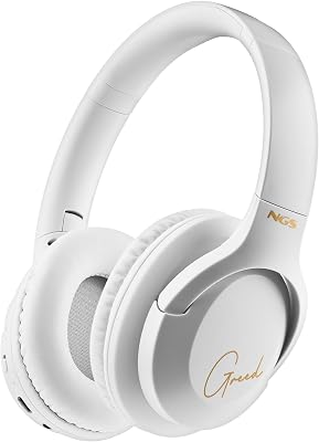 Artica Greed White - Auriculares Supraaurales Inalámbricos, Compatibles con Tecnología Bluetooth, Ligeros y Plegables, Micrófono Incorporado, 40h de Batería, Color Blanco