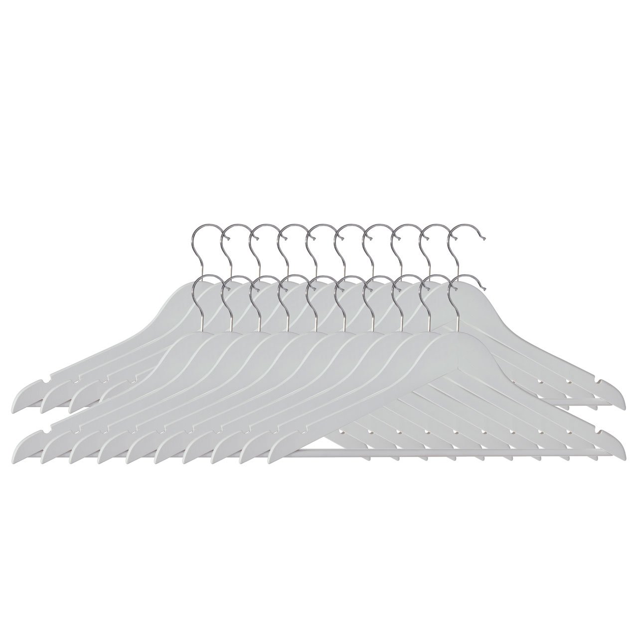 Premier Housewares Clothes HangersWood, White, 1 x 45 x 24 cm