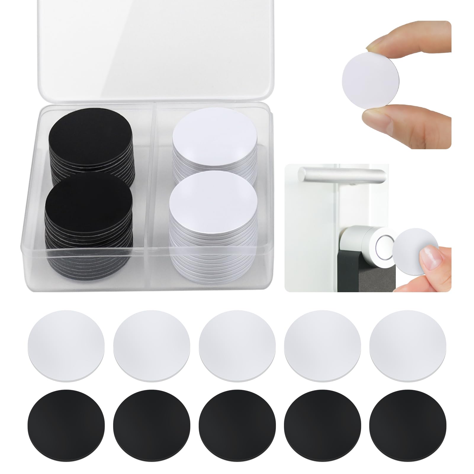 Photo 1 of 50 Pcs NFC Stickers Tags, NFC Cards with Adhesive Back, Round Rewritable NFC Cards, 504 Bytes Memory Compatible (25mm)