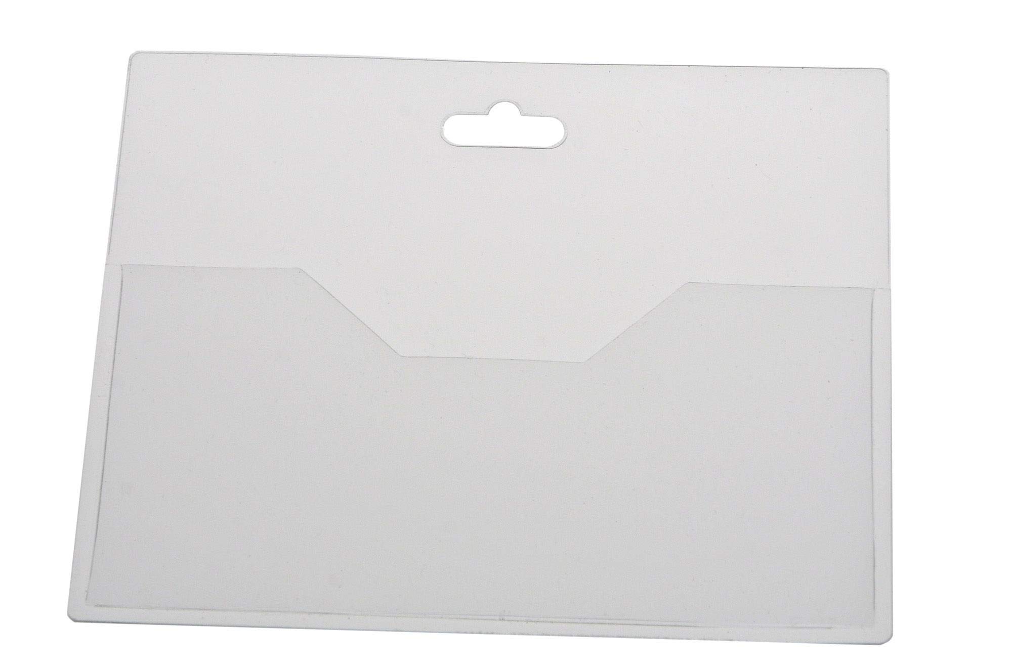 EUROPEL ID Holder Badges & Blank Card Insert Sheets, Landscape, Open, Transparent (Pack of 24) | Horizontal ID Card Holder for School, Colleges, Offices & Corporate Event | 90 x 60 mm, 121291