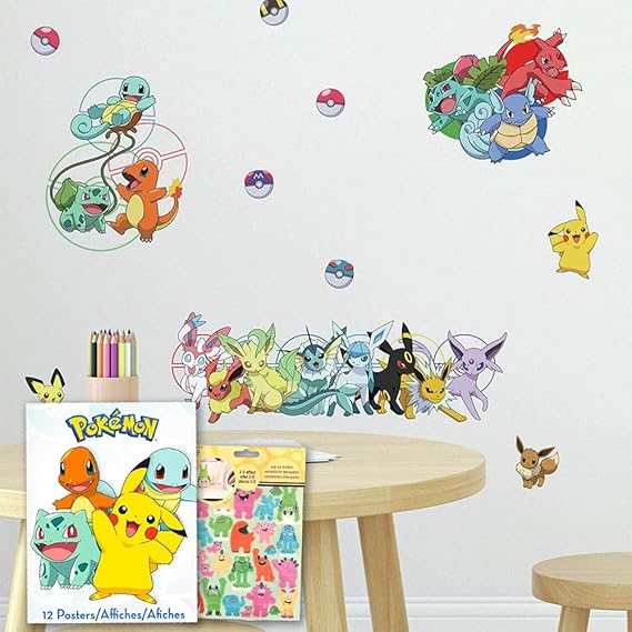 RoomMates Pokemon Wall Decals Bundle 25 Pc Pokemon Room Decor Set
