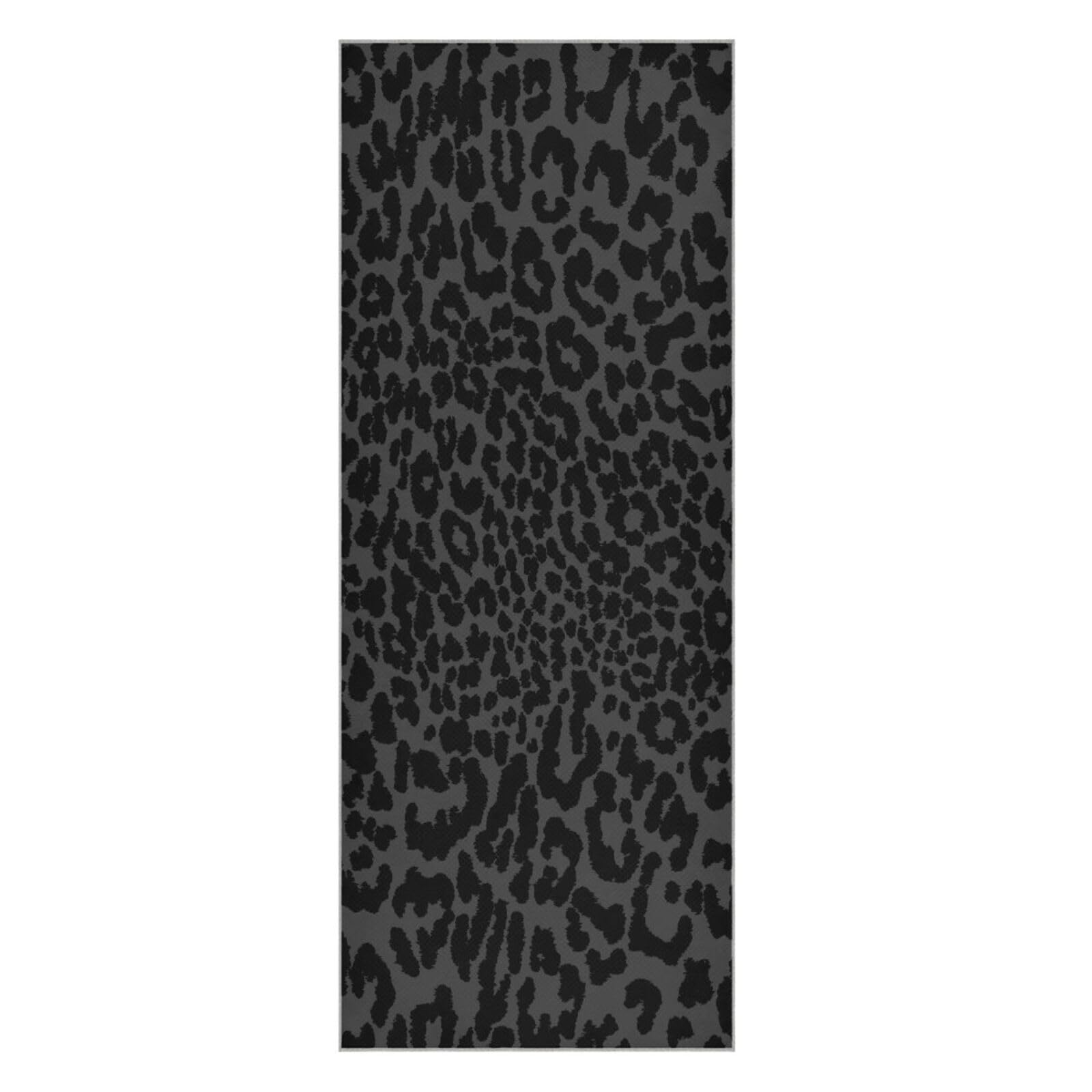 Photo 1 of YETTASBIN Leopard Black Yoga Mat Towel, Non Slip Sweat Absorbent Hot Yoga Towel Portable Lightweight Travel Workout Towel with Storage Bag for Home Yoga, Pilates, Fitness 73x 27 Inch
