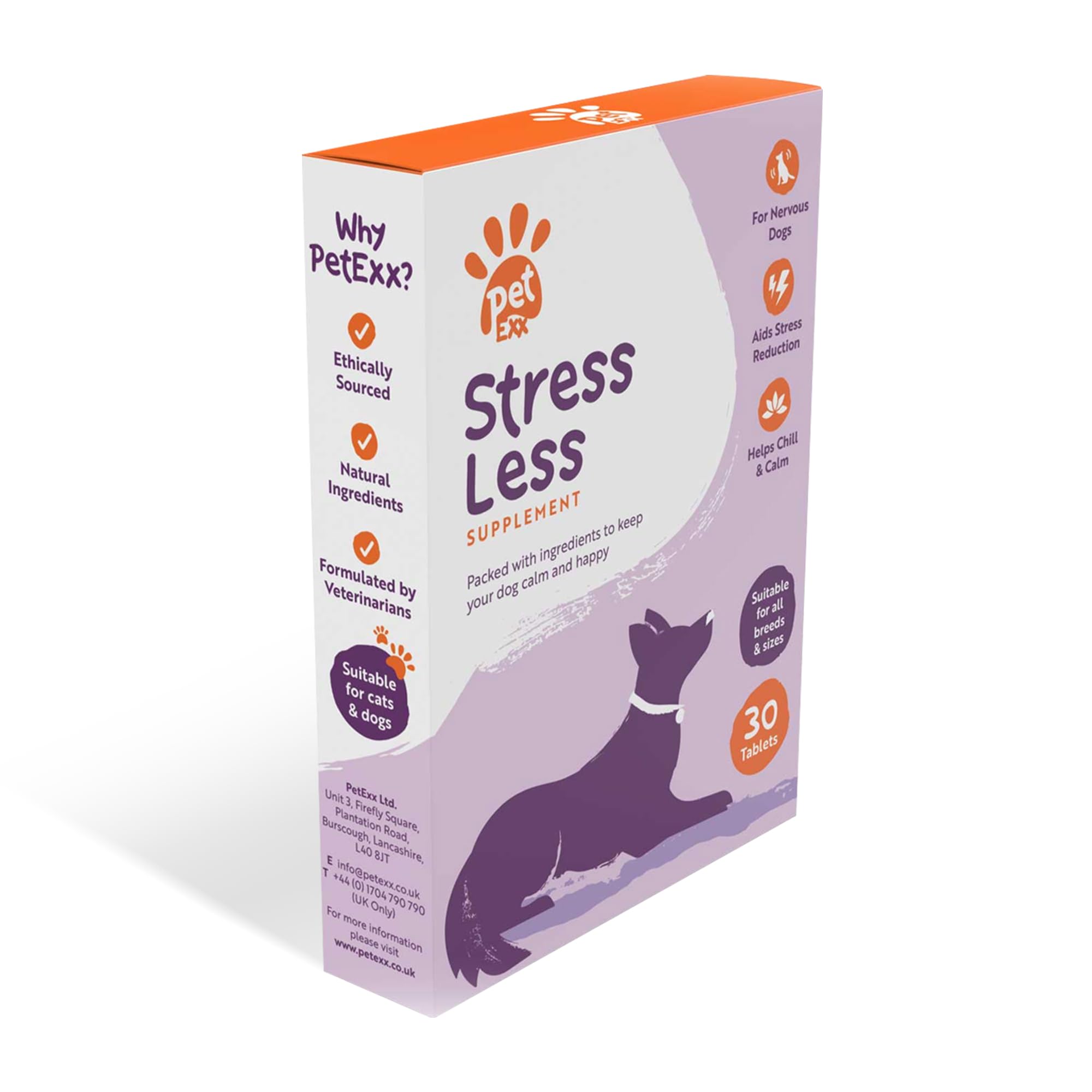 PetExx Stress Less Supplement for Dogs and Cats, 30 Tablets (30 chews)