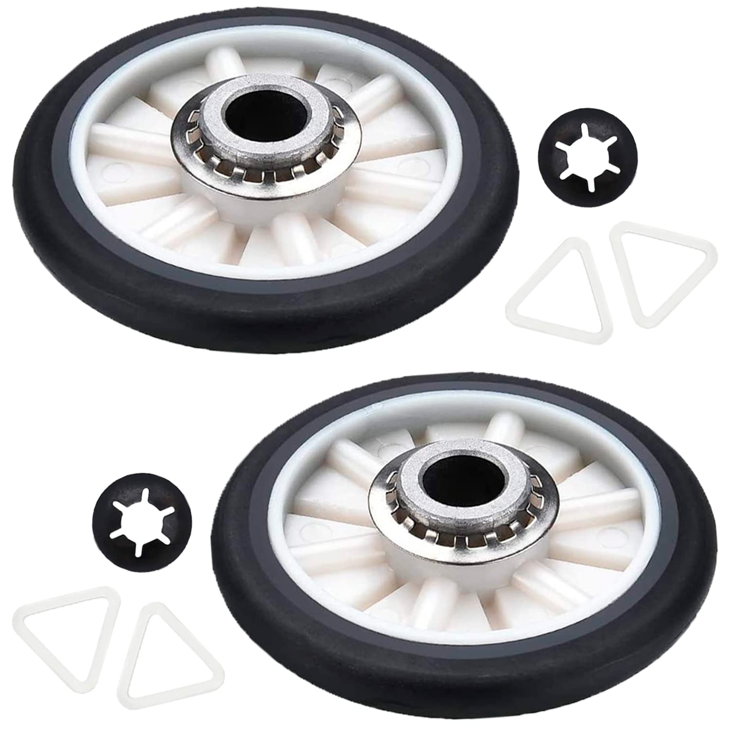 Photo 1 of PartsBroz 349241T Dryer Drum Roller Kit - Compatible with Whirlpool Kenmore Roper KitchenAid - Replaces AP3098345 26000349241 349241 PS347627 110.60022010 LTE5243DQ8 WED4815EW1 WED4800XQ1 WED4815EW0