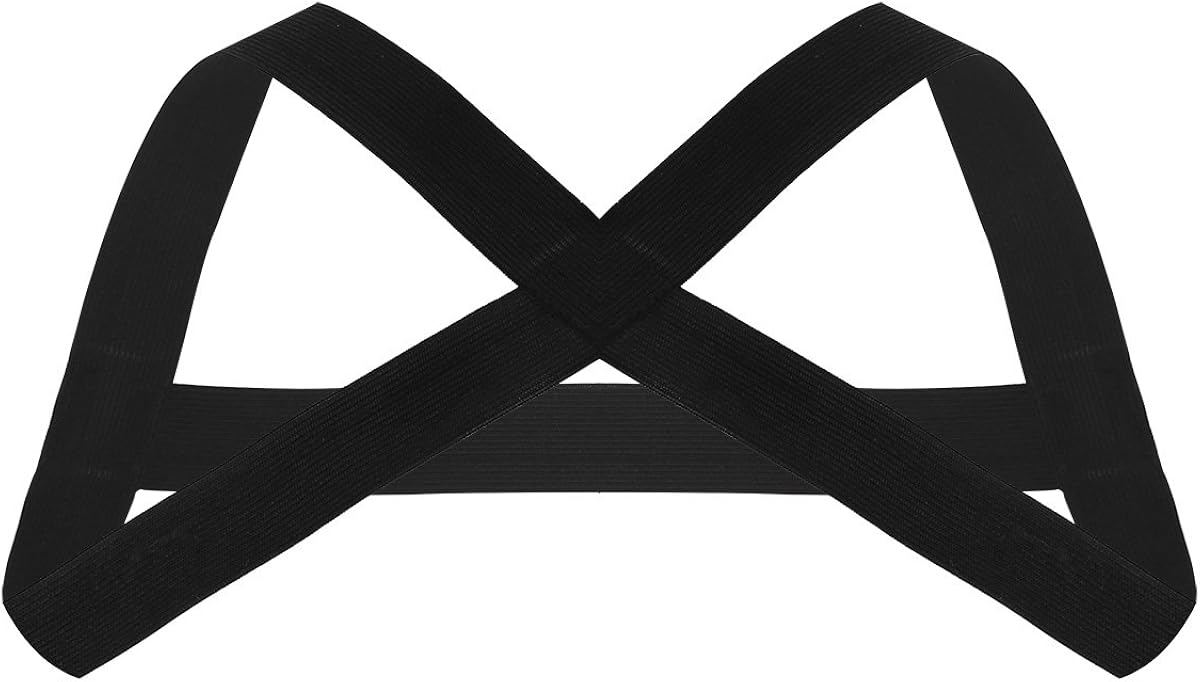 CHICTRY Men's Strong Nylon Shoulder Support Brace Body Chest Costumes (X Shape Black) - Image 3