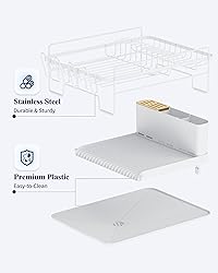 Kitsure Large Dish Drying Rack - Extendable Dish