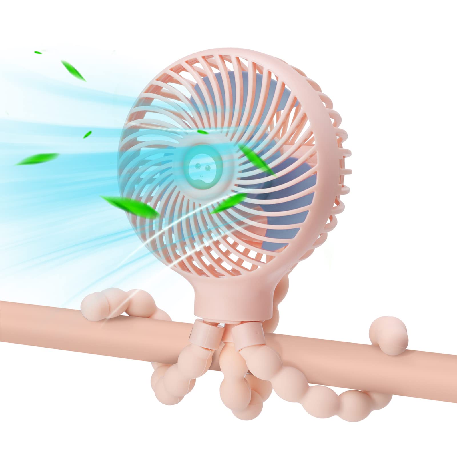 benpen Stroller Fan Pram Clip on, Buggy Baby Rechargeable Fan for Cooling,Portable Battery Personal Pram Accessories Pushchairs Crib Bed Treadmill Car Seat,Travel Holiday Essentials for Baby