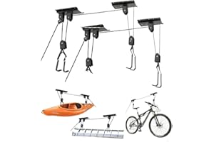 Bike Lift Hoist for Garage Bicycle Ceiling Hoist Ceiling-Mounted Bike Lift Pulley Hanging System 50lbs Capacity (type2)