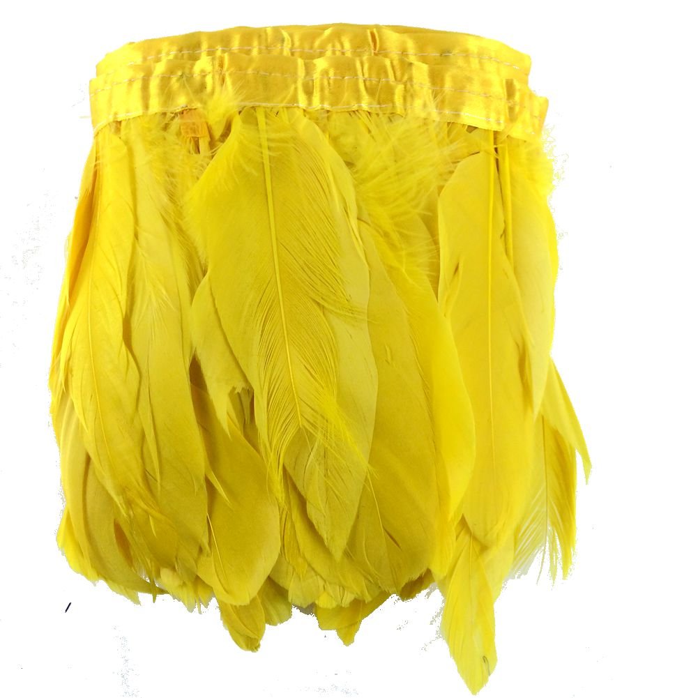 Sowder Duck Goose Feather Trim Fringe 2 Yards(Golden Yellow) — image 1