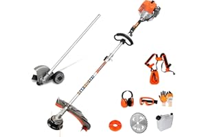 PROYAMA 26cc Weed Eater/Wacker Gas Powered, 2-Cycle Gas String Trimmer/Edger, 3 in 1 Brush Cutter with 17’’ Cutting Path, Grass Trimmer Light Weight