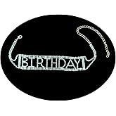 Hopodix Rhinestones Choker Necklace BIRTHDAY Letter Choker Sparkly Crystal Necklace Chain Collar Chokers for Women Daily Wear Party Prom Accessories