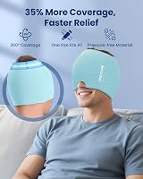 ONLYCARE Migraine Relief Cap Upgraded Odorless Ice Head Wrap Light Blue view 4