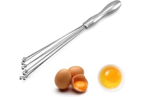 Stainless steel manual egg beater, 10-inch kitchen egg beater, manual blender, used for cooking, mixing, sauce, cream stirrin