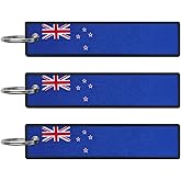 JAVD New Zealand Flag Keychain Tag with Key Ring - Keys, Cars, Motorcycles, Backpacks, Luggage and Gifts - EDC (3 Pack)