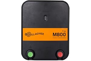 Gallagher M800 Electric Fence Charger | Powers Up to 90 Miles / 520 Acres​ of Clean Fence | ​8.0 Joule 110 Volt Energizer for Livestock, Pastures, and Wildlife Exclusion