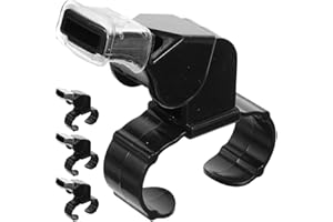 Housoutil 4pcs Black Dual Tone Finger Ring Sports Whistles for Coaches and Referees Basketball Soccer