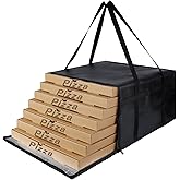 CIVJET Insulated Pizza Delivery Bag for Carry Hot, 20" x 20" x 14" Insulated Food Delivery Bag, Grocery Cooler Bags for Catering/Drivers, Commercial Food Warmers（Black, 1Pk）