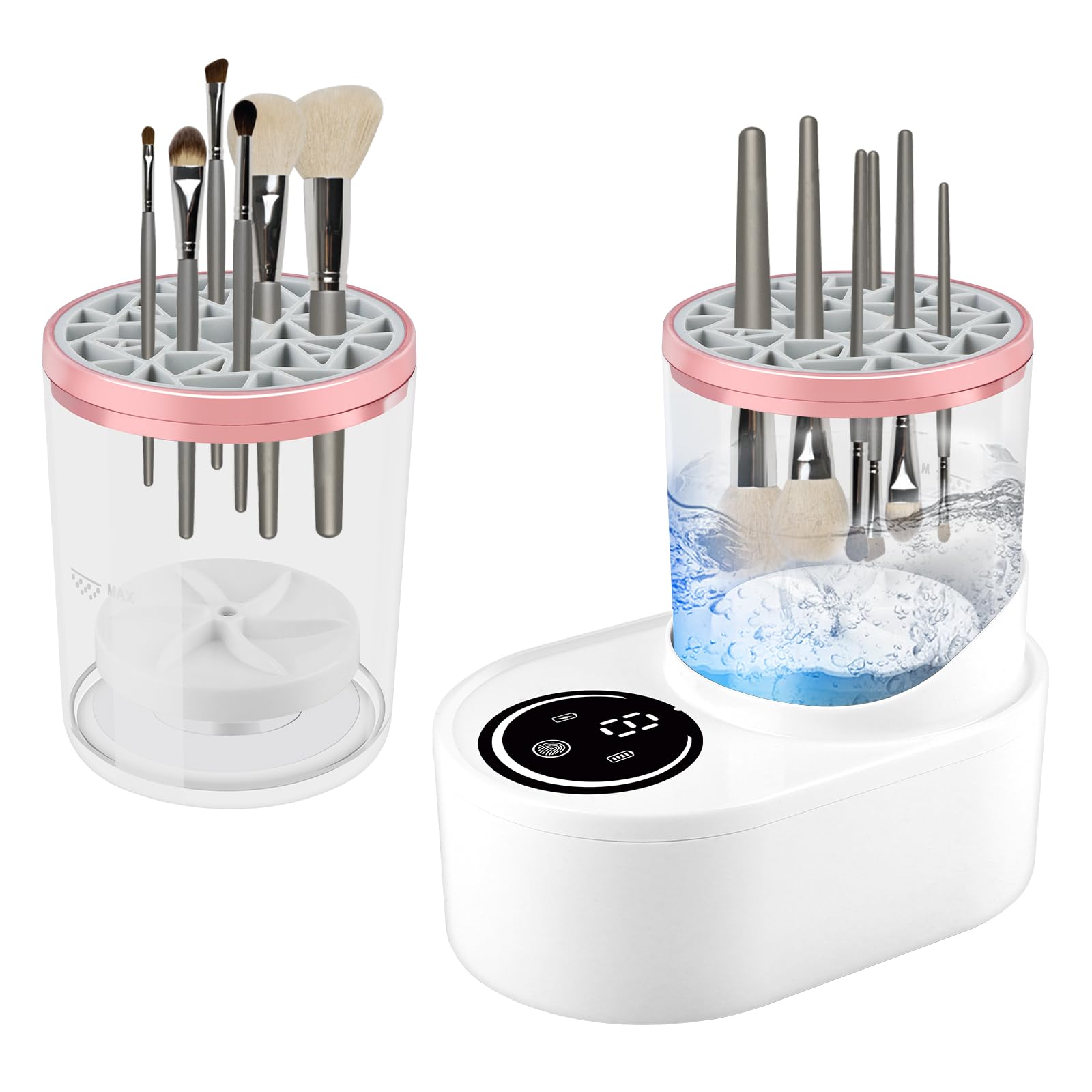 Photo 1 of EBANKU Electric Makeup Brush Cleaner Machine, Automatic Spinning Makeup Brush Cleaner, 7000RPM High Cleaning Capacity For All Size Makeup Brush and Sponges
