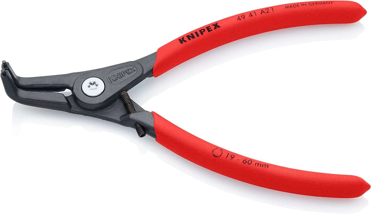 KNIPEX Precision Circlip Pliers for External Circlips on Shafts with Non-Slip Plastic Coating 165 mm, 49 41 A21