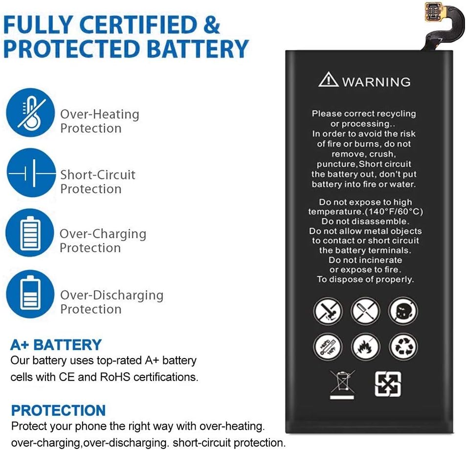 Galaxy S6 Battery ZURUN 2900mAh Li-Polymer Battery EB-BG920ABE Replacement for Samsung Galaxy S6 G920V G920A G920T G920P with Screwdriver Tool Kit | S6 Battery Replacement Kit [2 Year Warranty]: Home Audio & Theater