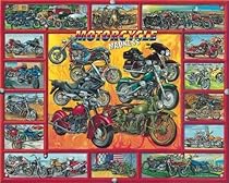 Motorcycle Madness 1000 Piece Puzzle: Artist Ernest O. Brown by White Mountain Puzzles