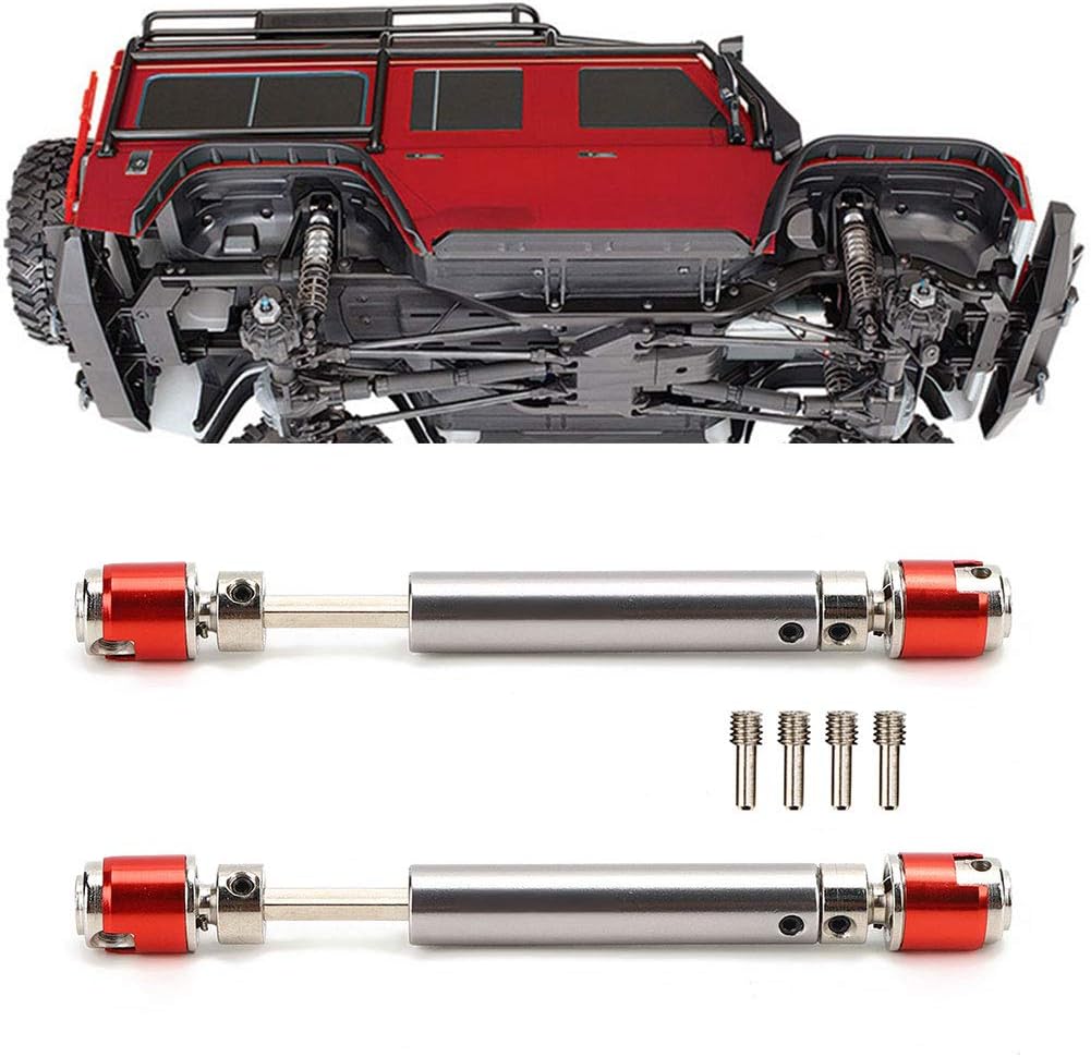 Drfeify 2-piece metal gear drive shaft suit Fit for axial SCX10 D90 1/10 RC crawler mini auto parts, As Shown in the Picture - Image 3