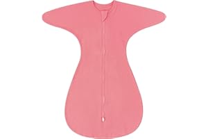 ZIGJOY Shark-Fin Transition Swaddle - Baby Sleep Sack with 2-Way Zipper Cotton Swaddle Blanket for Newborn