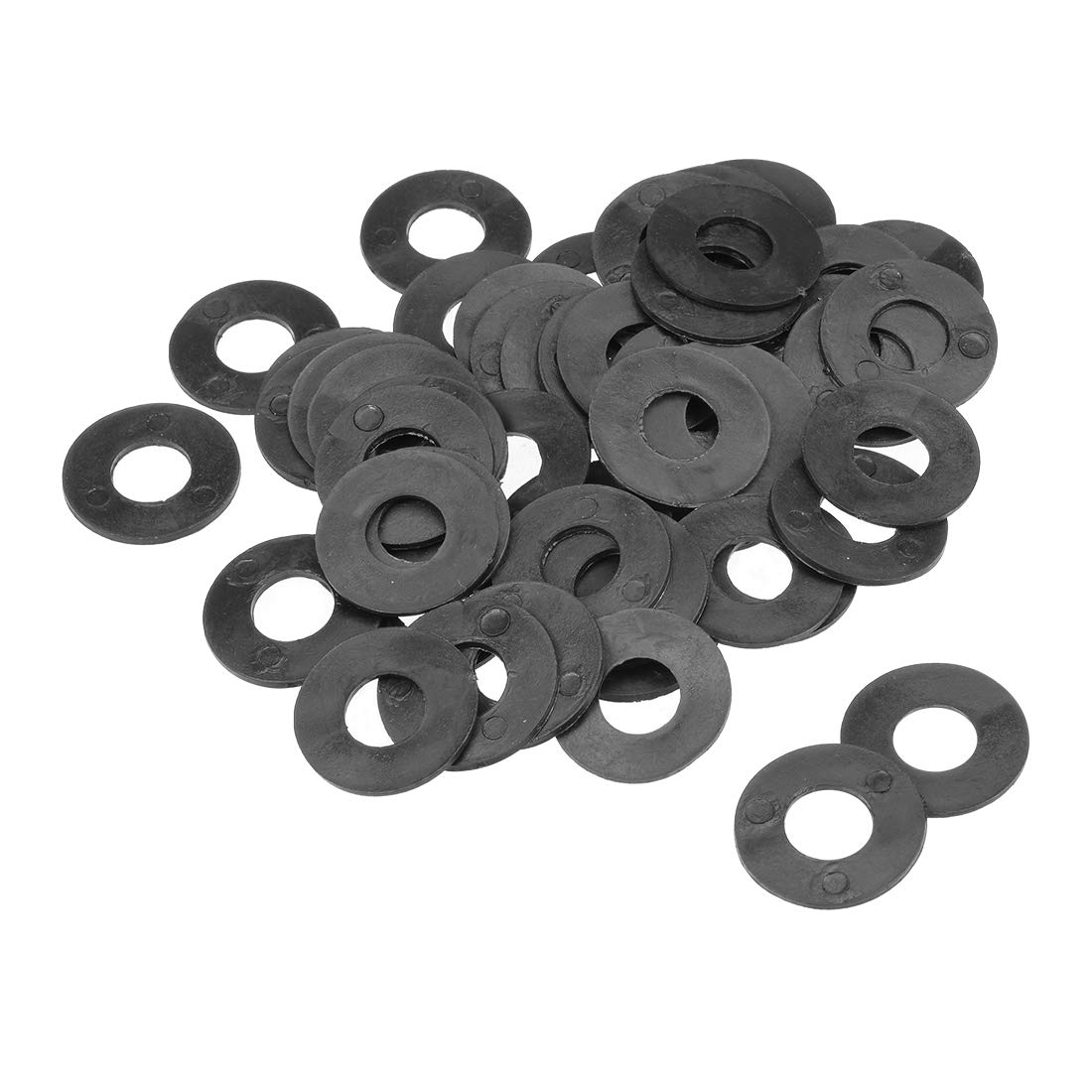 sourcing map Nylon Flat Washers 30mm OD 12mm ID 1.5mm Thickness for Faucet Pipe Water Hose, Pack of 50
