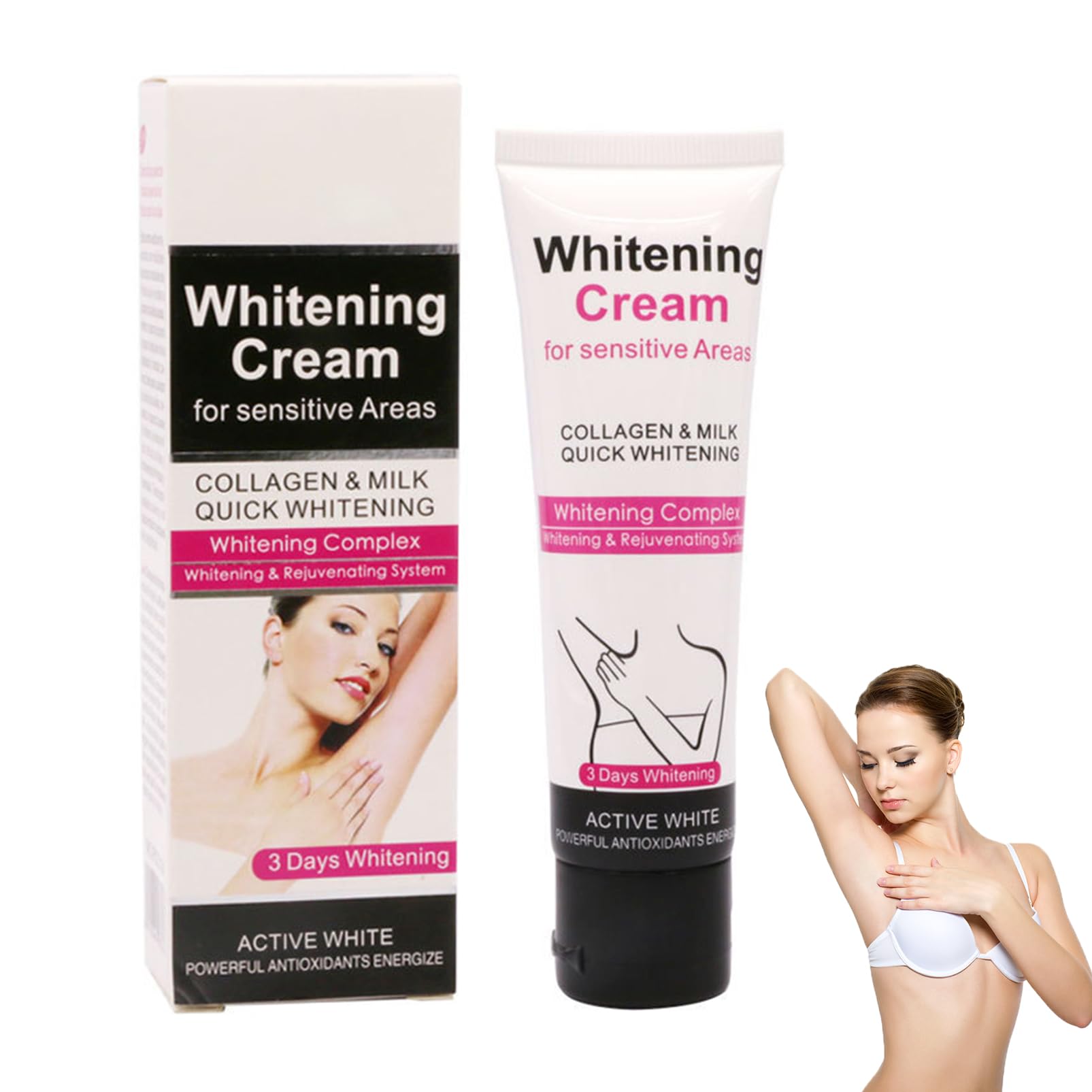 Whiten Cream, Skin Lightening for Underarm, Armpit, Knees, Elbows & Legs with Vitamin E (Body Cream #1)