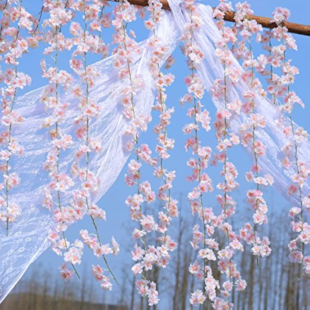 Artificial Cherry Blossom Garland Hanging Vine Silk Wedding Party Decor