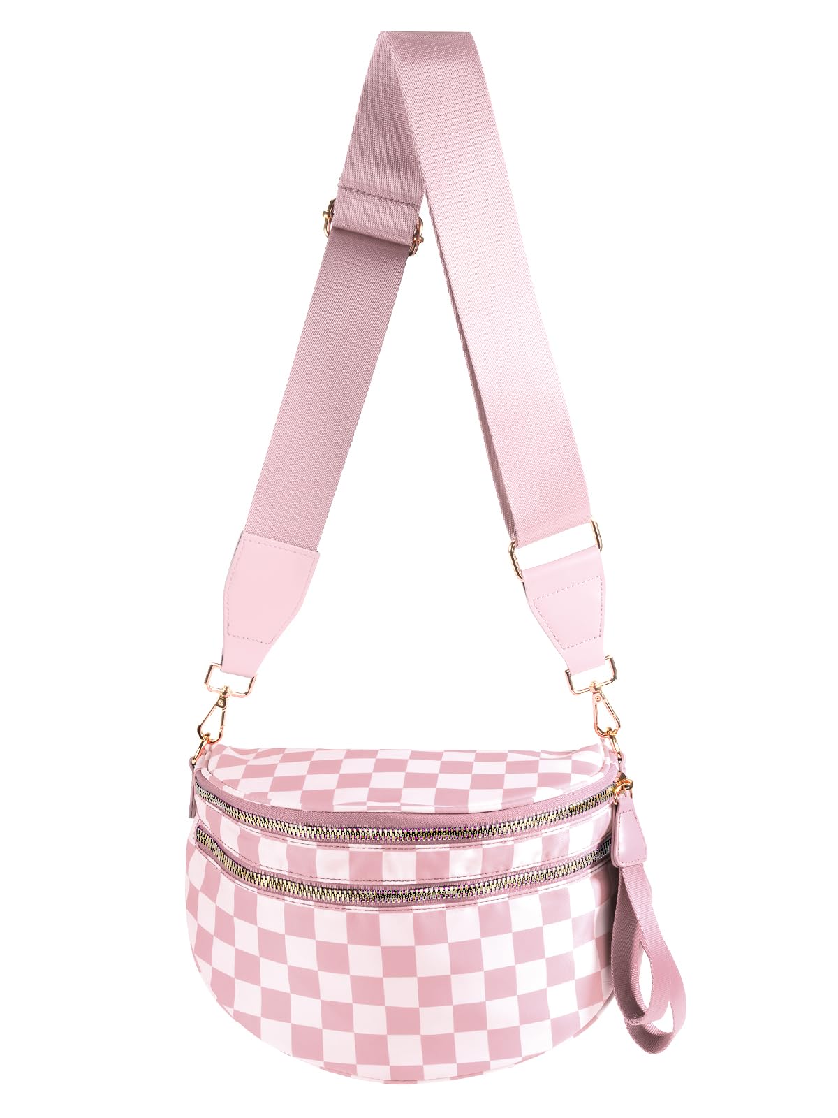 Photo 1 of *******************Clasp is completely broken*****************
Black and White Checkered Crossbody Bum Bag for Women,Spacious Checkered Purse Fanny Packs Belt Bag Sling Bag with Shoulder Strap (Light Pink Checkered)