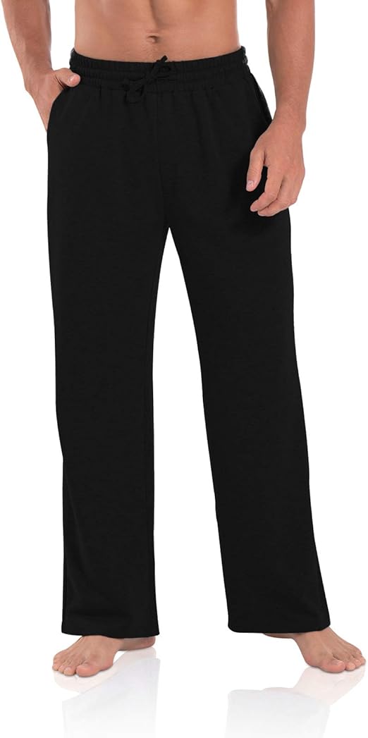 Agnes Urban Men's Joggers Sweatpants Open Bottom Straight Leg Casual