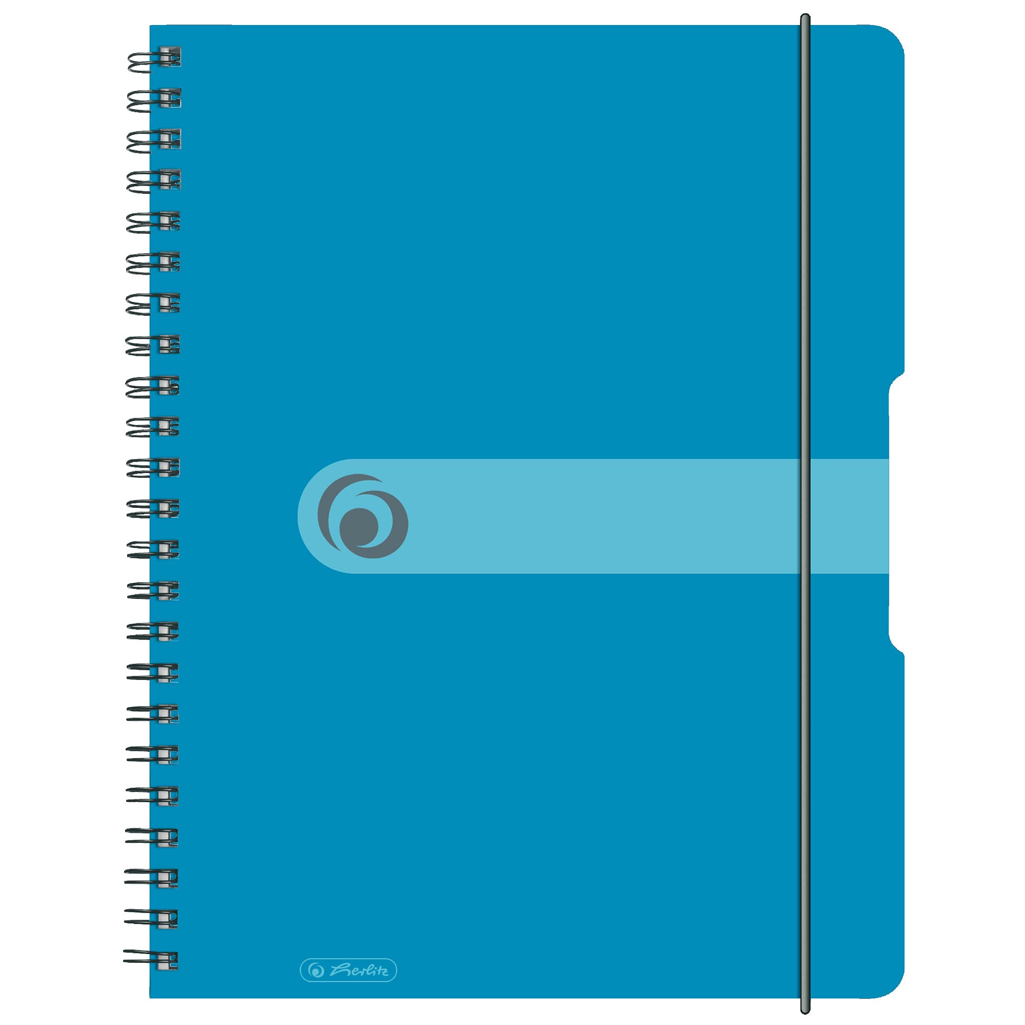Herlitz 11293610 A4 To Go Spiral Notebook, Wood-Free Paper, 80 Sheets, Transparent Blue, Pack of 2