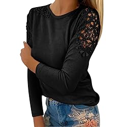 iPOGP Lace Crochet Shirts Flowy Oversized Tshirts