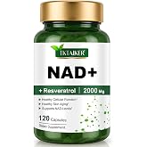 TKTALKER NAD Supplement 2000 Mg - 120 Capsules True NAD &amp; Resveratrol | NMN Alternative Liposomal NAD+ for Women &amp; Men, Support Cellular Health, Stamina &amp; Healthy Aging - Ultra Strength Capsules