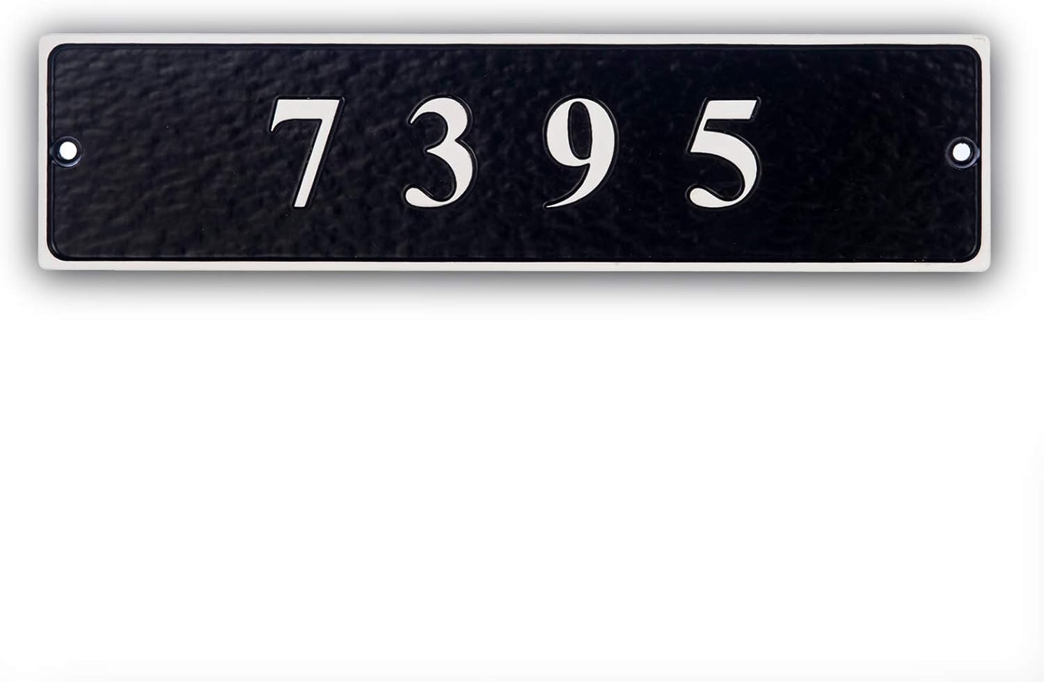 Plaques & Wall Art - SINYUDUN Personalized Cast Metal Address Plaque, Custom House Number Sign, Wall Mounted Sign, White Numbers with Black Background-Horizontal Numbers(2