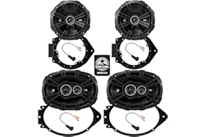 Kicker Speakers 6X9 & 6.5 inch for Chevrolet Silverado 1500/1500LD(Crew Cab)2014-2024 Upgrade Kit-2 Pairs of DS Series with Adapters and Harness, Car Audio Front & Rear Door Speaker DSC69304 & DSC6504