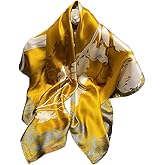 FairyCity Mulberry Silk Scarfs For Women Square Scarf 35" Lightweight Neckerchief Hair Bandanas Scarves