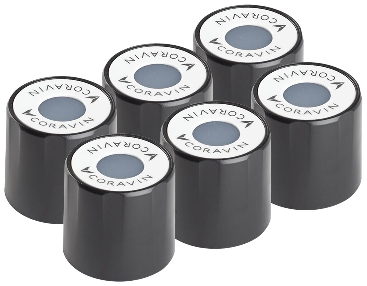 Coravin Screw Caps - Pack of 6 - Preserve Wine for Years - Accessory Timeless Wine Preservation System - Screw Cap for By-the-Glass Wine Saver