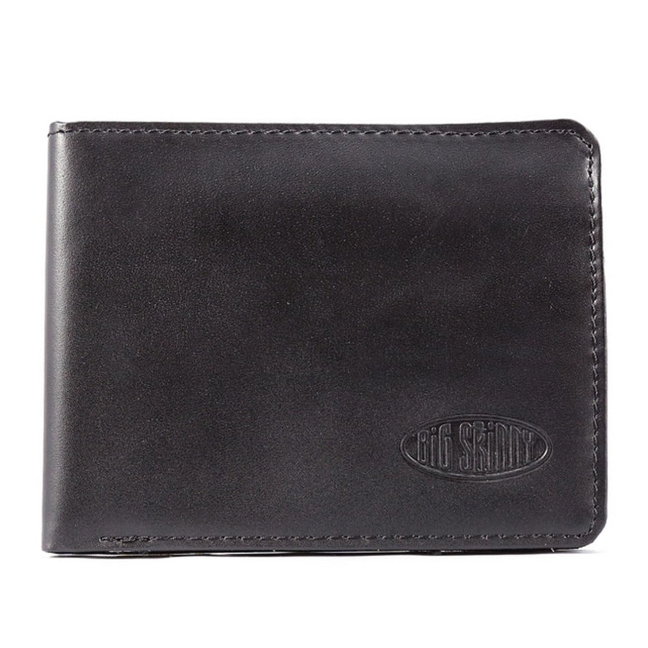 Big Skinny Men's RFID Blocking Leather Bifold, Holds Up to 25 Cards, Black