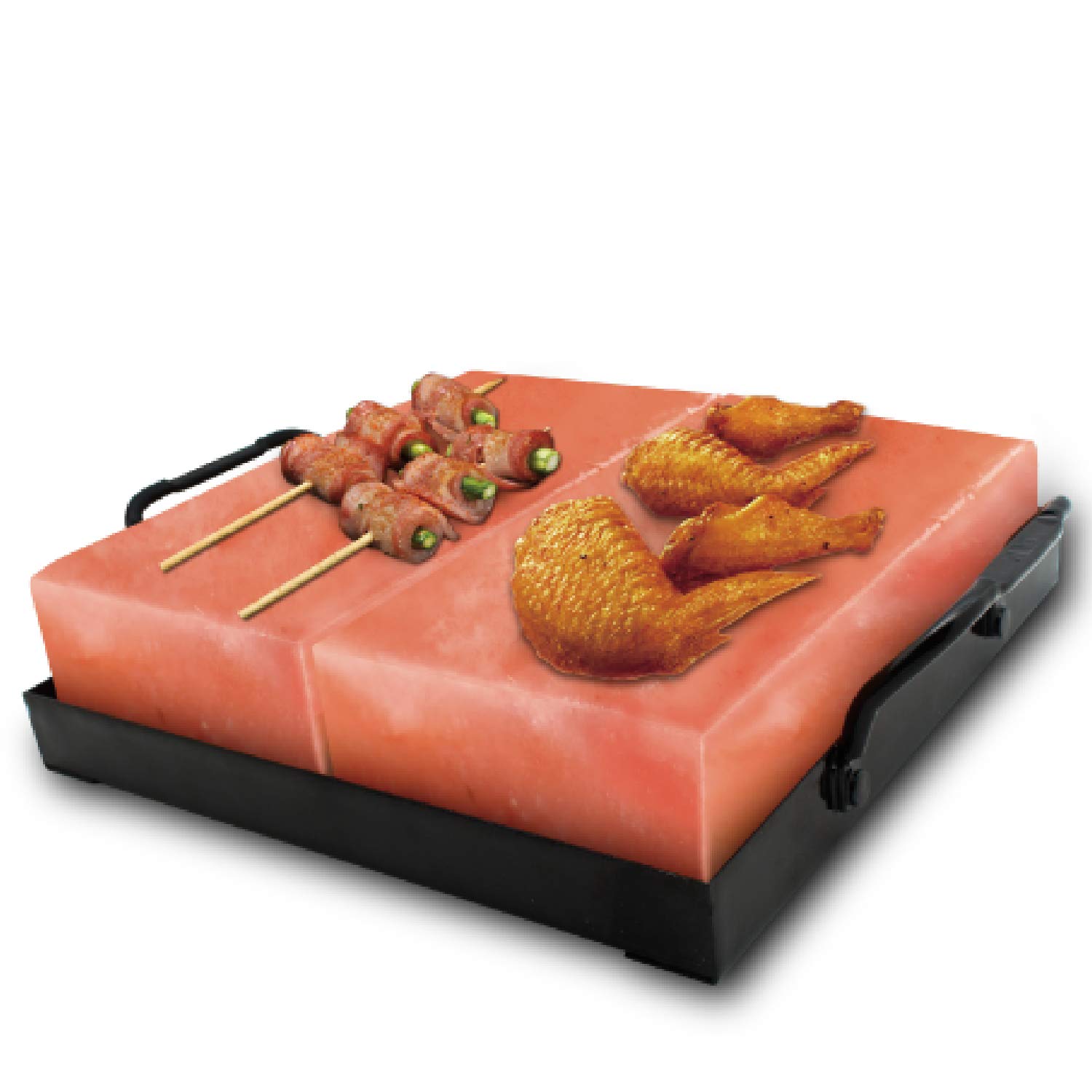 Himalayan Chef Pink Salt Cooking Plate 8" x 12" x 2" Block Cooking Salt Plate & Holder Set : Grocery & Gourmet Food