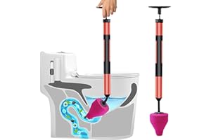 GRENBEN High Pressure Toilet Unblock One Shot Toilet Pipe Plunger,Upgraded Stainless Steel Toilet Plunger Kit,High Pressure Air Drain Clog Remover Plumbing Tool for Sink Bathroom Kitchen Bathtub Clogged Pipe