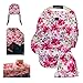 Baby Car Seat Cover, Nursing Cover for Breastfeeding Moms, Grocery Cart Cover, 4 in 1 Multi Use Stretchy Canopy for Baby Girls