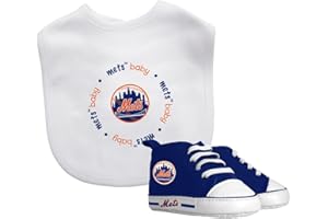 BABY FANATIC BabyFanatic 2 Piece Bib and Shoes - MLB New York Mets - Unisex Infant Apparel