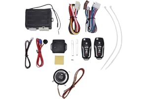 Keyless Entry, Universal 12V Car Alarm System Remote Engine Starter Push to Start Ignition Kit for Trucks SUVs ATVs and Vehic