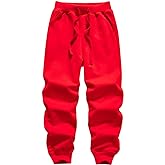 WIYOSHY Kids' Solid Color Drawstring Cotton Sweatpants Jogger Pants for Boys & Girls