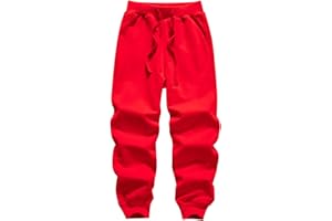 WIYOSHY Kids' Solid Color Drawstring Cotton Sweatpants Jogger Pants for Boys & Girls