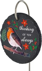 Global Designs Christmas Robin Grave Stick Marker Plaque 25x11cm view 2