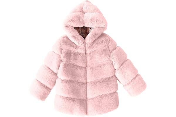 Kids Girls Warm Hooded Faux Fur Fleece Jacket Coat Thick Furry Fuzzy Jacket Outerwear Toddler Girls Jackets